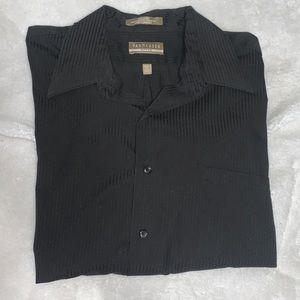 Mens Van Heusen Black Fitted Dress Shirt